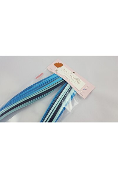 Neşeli Quilling Mavi Renk Tonlu Kağıt Şerit 5 mm