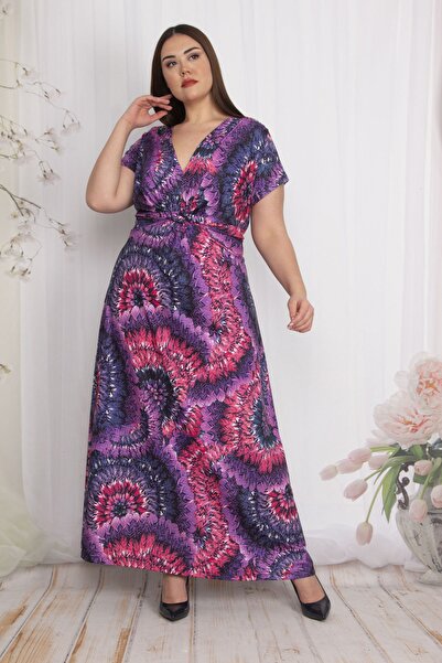 Şans Plus Size Dress - Purple - A-line