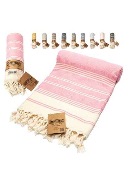 Demmex Πιστοποιημένη 100% οργανική βαμβακερή πετσέτα μπάνιου Peshtemal, 180x9...