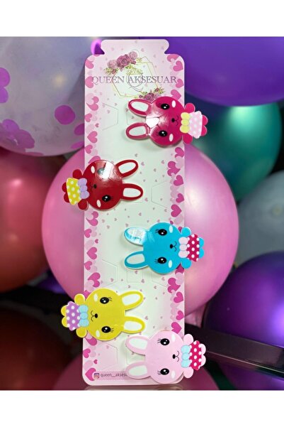 QUEEN AKSESUAR Милий кольоровий кролик Дитячий набір з 5 шпильок