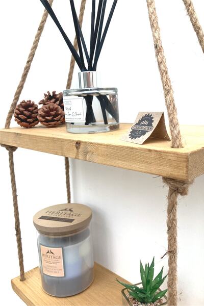 Alyones 2 Katlı Dekoratif Doğal Ahşap