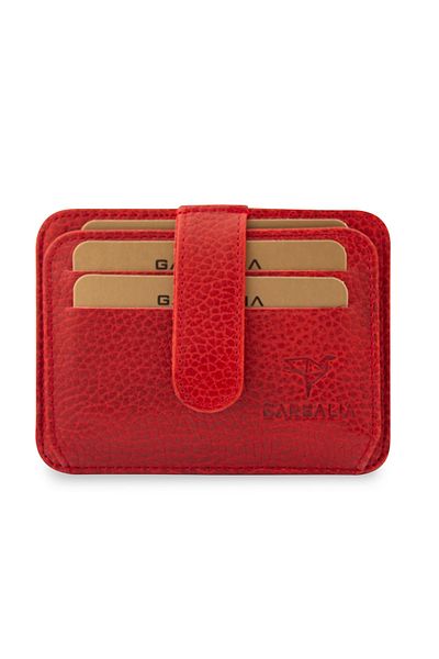 Garbalia Shelby Genuine Leather Red Card Holder Wallet