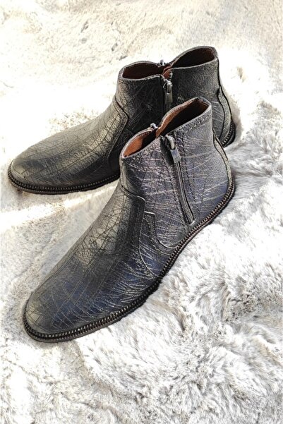 Of&Off Erkek Lacivert Lazer Kesim Bot