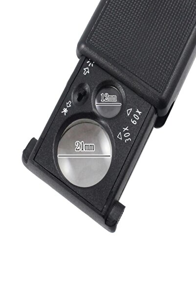 Microcase By9 Mor Işıklı Çift Gözlü 60x 30x Büyütme Büyüteç Model