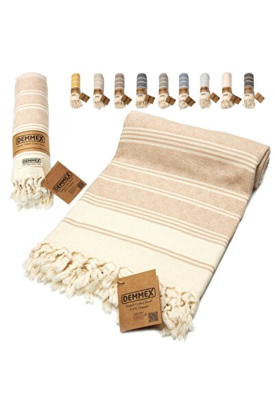 Demmex Сертифицирана 100% органична памучна кърпа за баня и плаж Peştemal, 18...