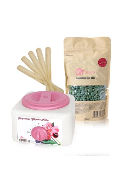 Genel Markalar Sir Ağda Makinesi + Yeşil Soyulabilen Boncuk Ağda + Spatula Seti