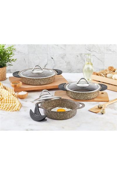 Kahramanlar Brown Olympos 6 Piece Cast Iron Sahan Set