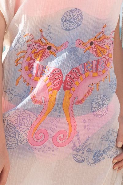 Dosimira Women's Sea Horse 100% Cotton Collar Pareo / Beach Dress