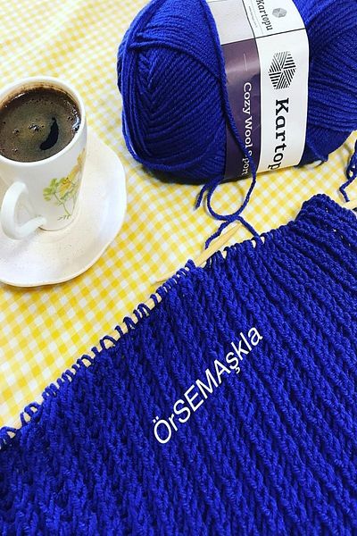 Kartopu Cozy Wool Sport Violet Blue Hand Knitting Lanyard - K1624