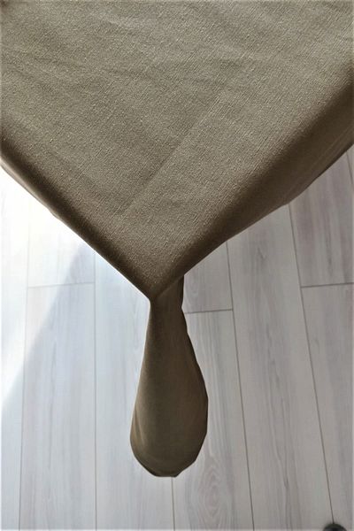 eno concept Linen Textured Khaki Green Tablecloth
