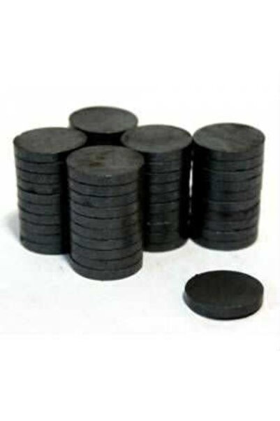 EXİZ TİCARET 100 Adet 15 Mm X 3mm Yuvarlak Kömür Mıknatısı-duvar Süsü - Nikah...