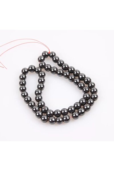 platin hediyelik 1 șir de piatră naturală de hematit, piatră naturală, 8 mm, ...