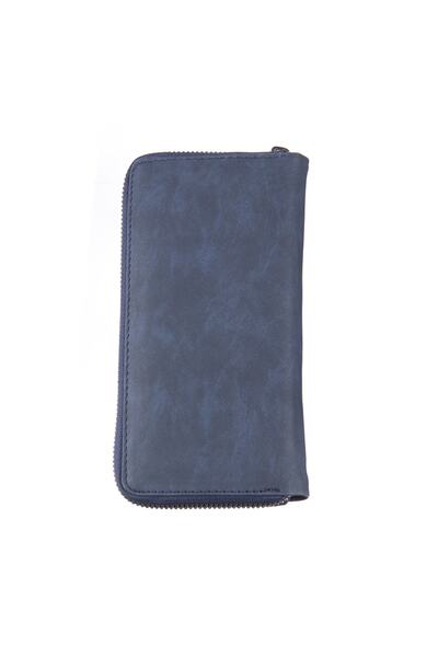 Kenpool Zippered Credit Card Holder Wallet Opening 6 Compartments Nubuck Laci (knp-13l) Model