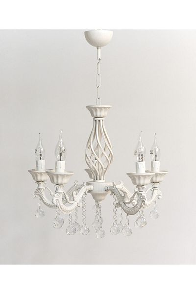 Berk Avize Marine 5 Arm Cast Cream Stone Chandelier