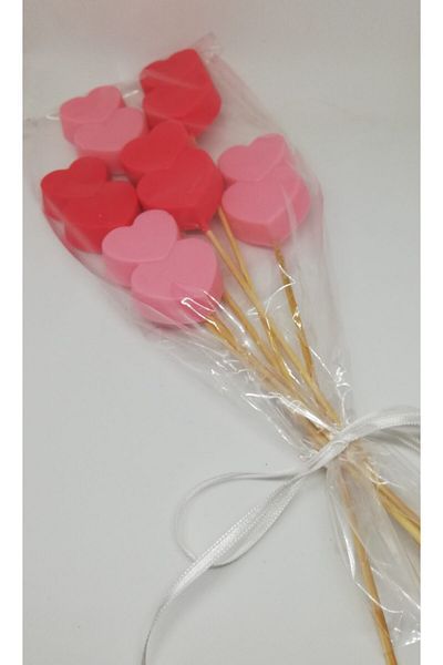 Dolce Scented 6 Pieces Pink-5Cm Heart Wrapped Soap