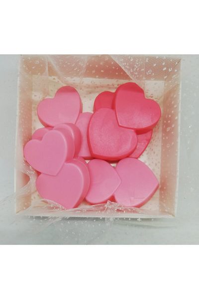 Dolce Soap - Scented Ornamental Soap - Heart 6 Pieces Pink-5cm