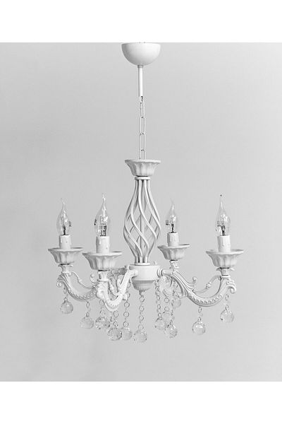 Berk Avize Marine 4 Arm Cast Stone White Chandelier