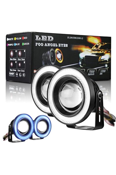 Tek Store Mercekli Angel Led 76mm Gündüz Sis Farı Beyaz Işıklı