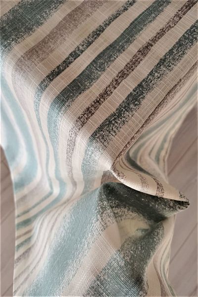 eno concept Linen Premium Quality Line Patterned White Tablecloth