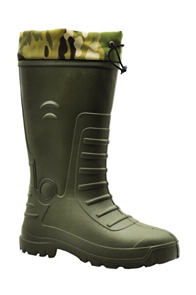 GEZER Kauçuk Yeşil Avcı Çizme Çıkarılabilir Çoraplı Uzun Konçlu 42 Numara