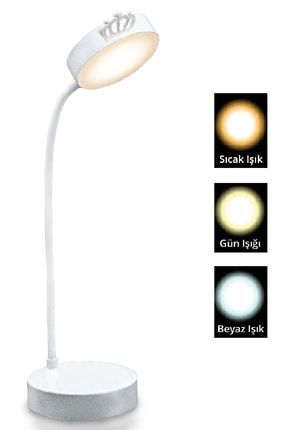 wlue 2in1 cift tarafli sarjli dokunmatik led masa lambasi calisma isigi 3 kademeli 40 cm beyaz fiyati yorumlari trendyol