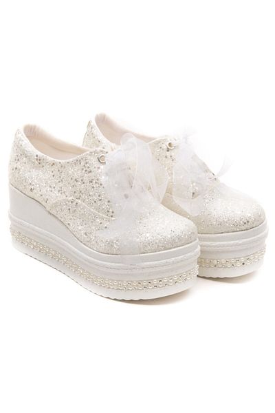 Ayakkabı Tutkusu Stilo ® Pantofi de mireasă cu toc pană de 8 cm, stilați și confortabili