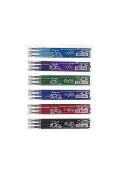 Pilot Frixion Erasable Roller Tip Pen Refill 3 Pack Black