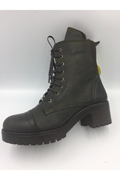 Mammamia Women's Khaki Leather Boots