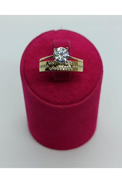 Çelikoğlu Kuyumculuk 8 Ayar Altın Tek Taş Alyanslı Yüzük 2,12 Gr