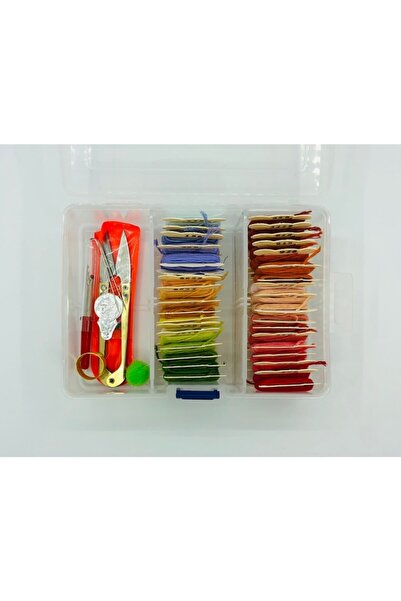 Genel Markalar Kutulu Muline Ip Kanaviçe Nakış Ipi Seti 36 Renk