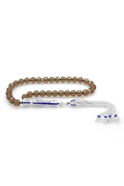 EbruHome مسبحة صلاة السلطانيت المقطوعة باللون الأزرق المينا مع شرابات الألبكة