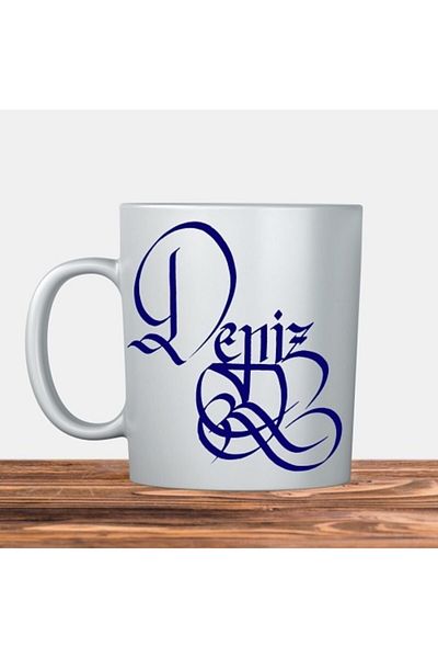 Kütahya Porselen Sea Written Cup with Line Writing