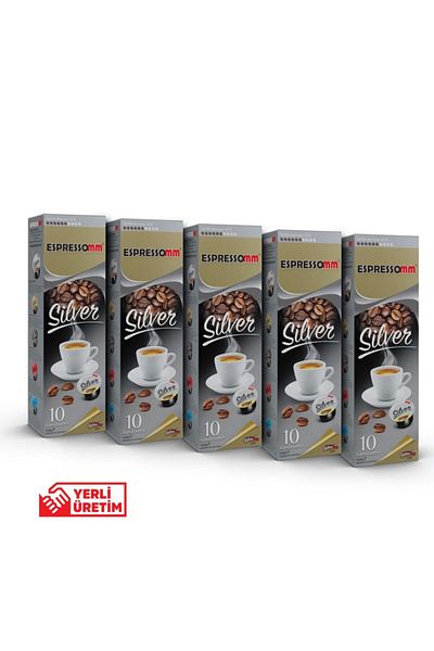 ESPRESSOMM Tchibo Cafissimo Silver Capsule Coffee - Compatible (50 Pcs)
