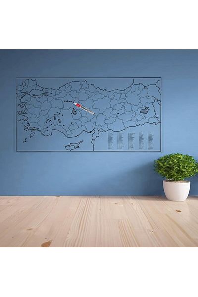 Techno phone Magnetic Writable Turkey Map Wall Sticker 110 x 56 Cm