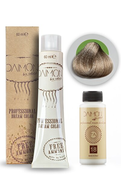 DAIMON Amonyaksız ( Fa ) 9.21 Çok Açık Sarı Küllü Bej Saç Boyası+ 60 Ml Amonyaksız Oksidan 18 Vol.
