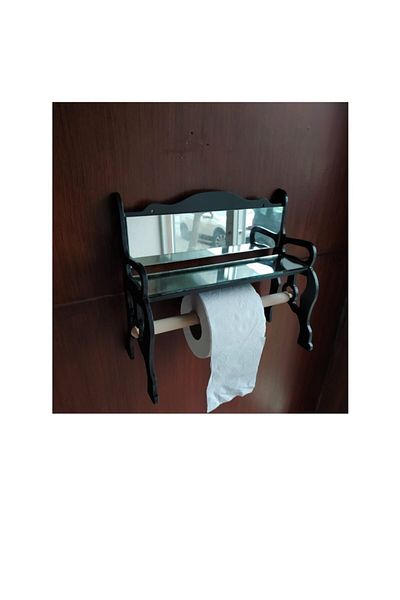 Bahat Lemn de fag Oglindă Bucătărie Baie WC Suport hârtie Suport prosoape Suport șervețele