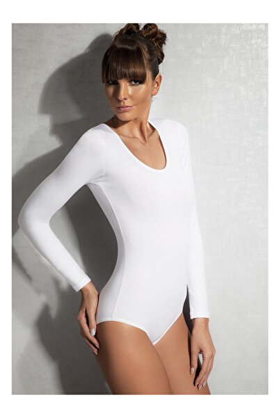 Doreanse Γυναικείο λευκό μακρυμάνικο κορμάκι