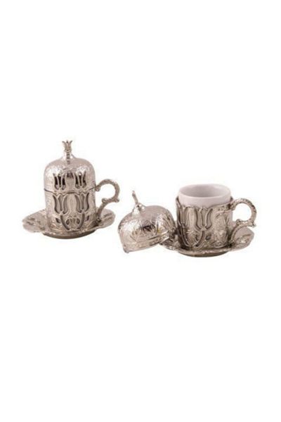 La Push Concept 6-Piece Lapush Ottoman Turkish Coffee Set - With Silver Colored Lid