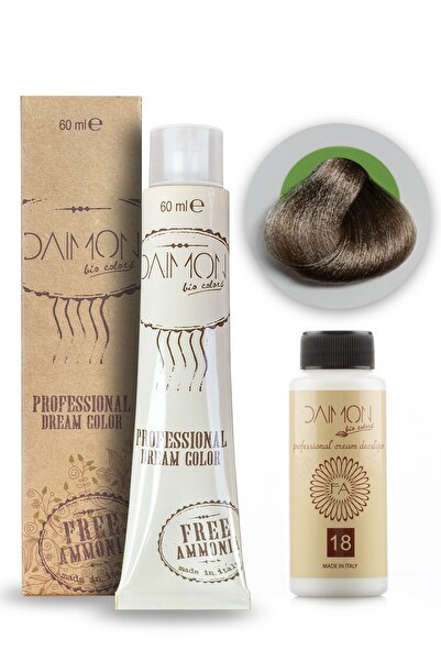 DAIMON Amonyaksız ( Fa ) 8.21 Açık Sarı Küllü Bej Saç Boyası+ 60 Ml Amonyaksız Oksidan 18 Vol.