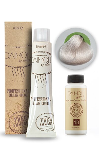 DAIMON Amonyaksız ( Fa ) 12.80 Ultra Açık Sandre Sarı Saç Boyası + 60 Ml Amonyaksız Oksidan 18 Vol.