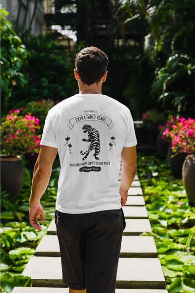 Raf Coll Μπλουζάκι Unisex Λευκό Πίσω Ψηφιακό εμπριμέ