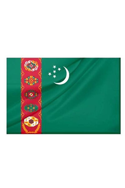Rekbay Türkmenistan Ülke Bayrağı 1.sınıf Parlak Kumaş 50x75cm