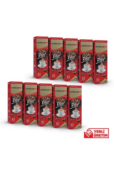 ESPRESSOMM Tchibo Cafissimo - Red Capsule Coffee, Compatible (100 Pcs)