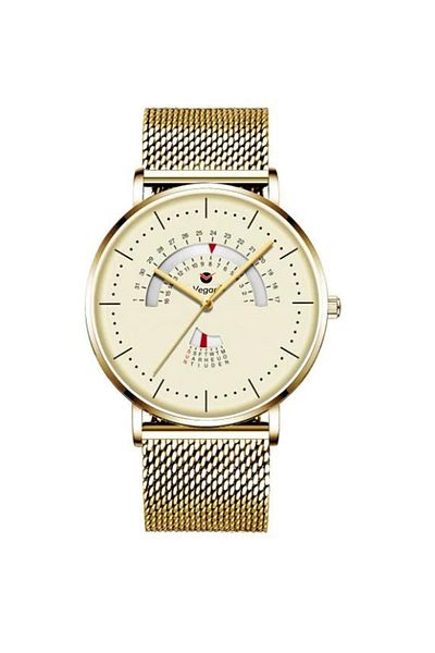 Vegans 6207 Daily Calendar Wicker Men's Wristwatch