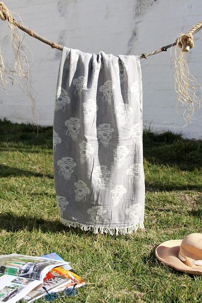 Baveno 100% βαμβάκι 90x180 Peshtemal Πετσέτα θαλάσσης Skull Jacquard