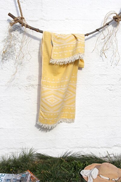 Baveno 100% pamuk paket 90x180 peštemal peškir za plažu etnički uzorak Žakard