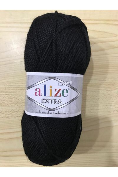Alize Extra Επίπλεον Καφέ Νήμα - 60 Μαύρο