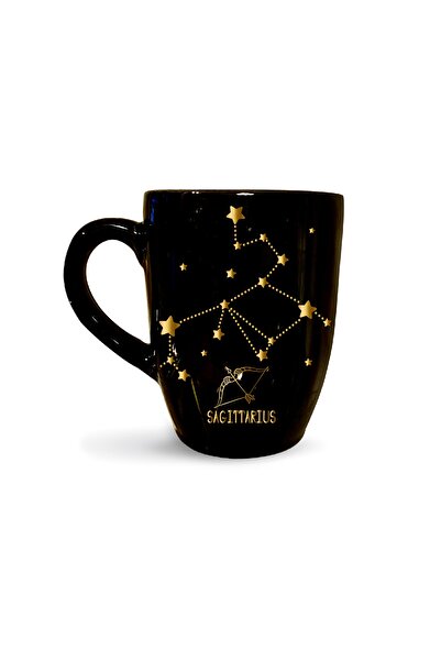 Vivas Yıldız Haritalı Yay Burcu Siyah Kupa - Burçlu kahve kupası kupa bardak ...