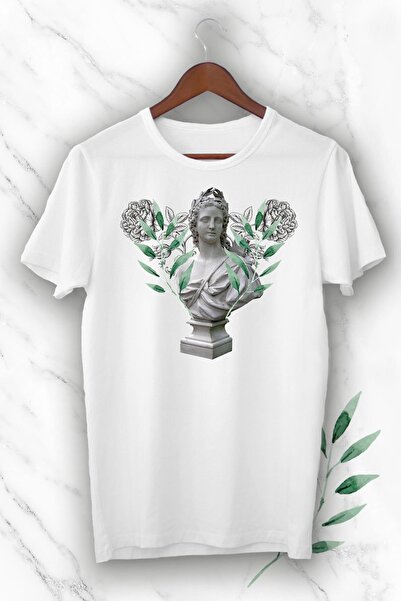 perseusshopping Mitološka skulptura Štampano bela unisex majica