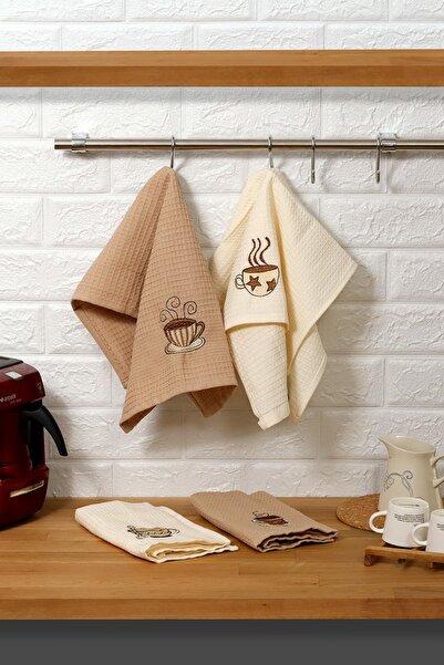 kozavitrin مجموعة من 4 مناشف مطبخ متقاطعة من القطن بنسبة 100% مقاس 40 × 60 سم